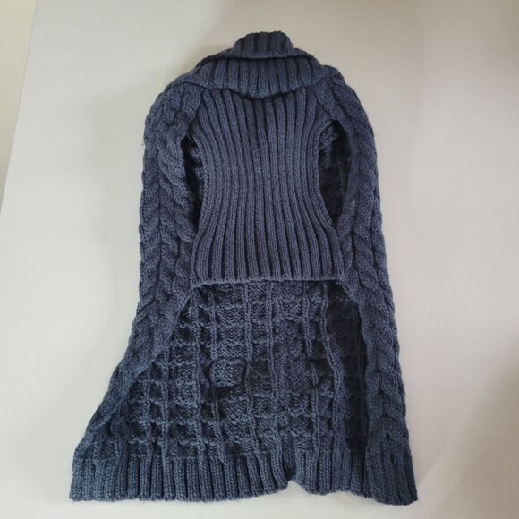 Small Dog‎ Sweater Knit Size Medium Puppy Canine Pet Animal Blue Old Man Dapper - Picture 2 of 11